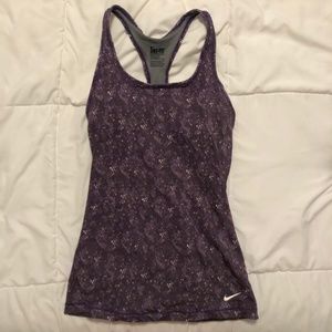 Purple Patterned Nike Tank Top